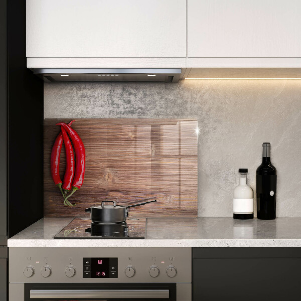 Krájecí prkénko skleněné Chilli papričky na dřevo