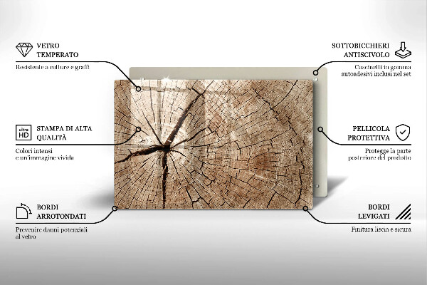 Krájecí prkénko skleněné Průřez stromem