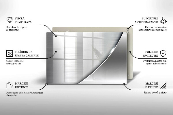 Skleněná deska do kuchyně Kovové tvary