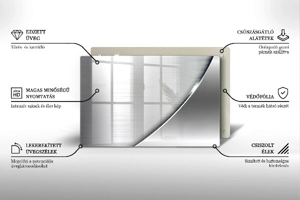 Skleněná deska do kuchyně Kovové tvary