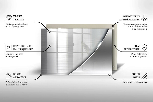 Skleněná deska do kuchyně Kovové tvary