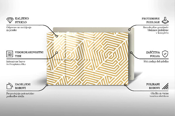 Skleněná deska do kuchyně Geometrické čáry