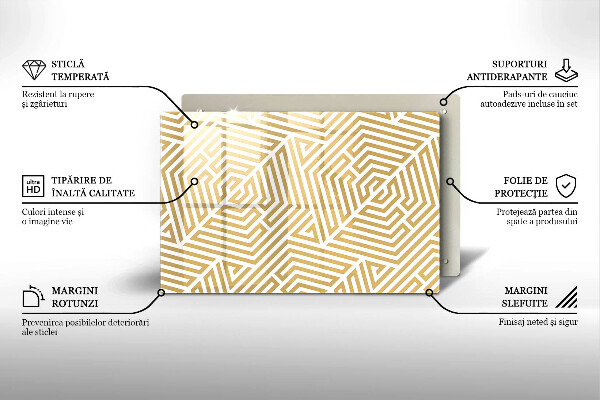 Skleněná deska do kuchyně Geometrické čáry