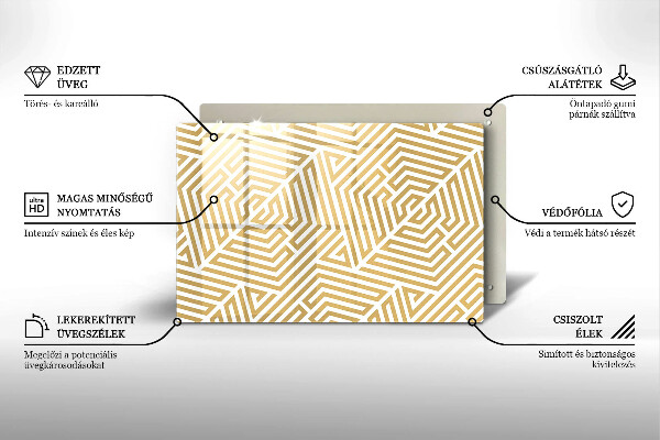 Skleněná deska do kuchyně Geometrické čáry