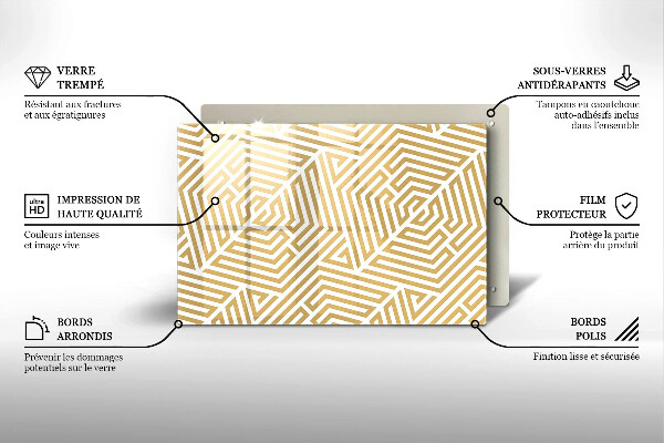 Skleněná deska do kuchyně Geometrické čáry