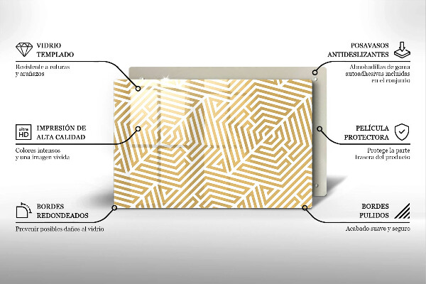 Skleněná deska do kuchyně Geometrické čáry