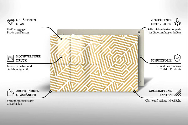 Skleněná deska do kuchyně Geometrické čáry
