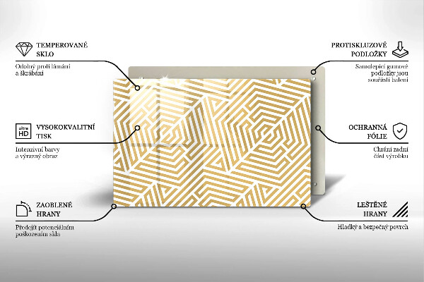 Skleněná deska do kuchyně Geometrické čáry