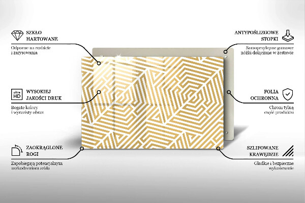 Skleněná deska do kuchyně Geometrické čáry