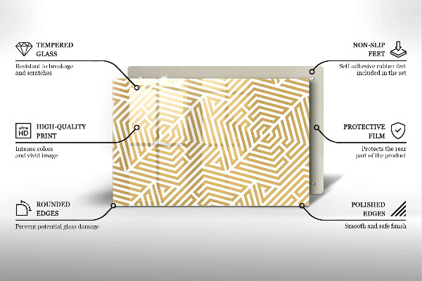 Skleněná deska do kuchyně Geometrické čáry