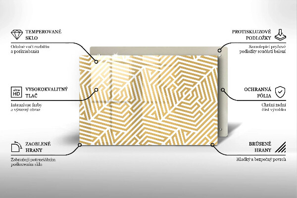 Skleněná deska do kuchyně Geometrické čáry