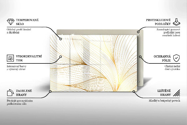 Skleněná deska do kuchyně Moderní čáry vzor