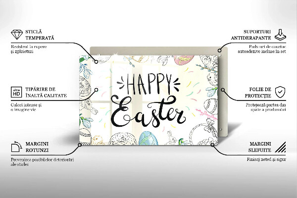 Krájecí prkénko skleněné Happy easter