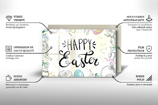 Krájecí prkénko skleněné Happy easter