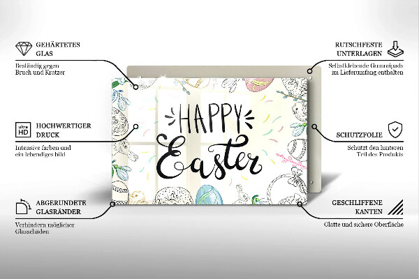 Krájecí prkénko skleněné Happy easter