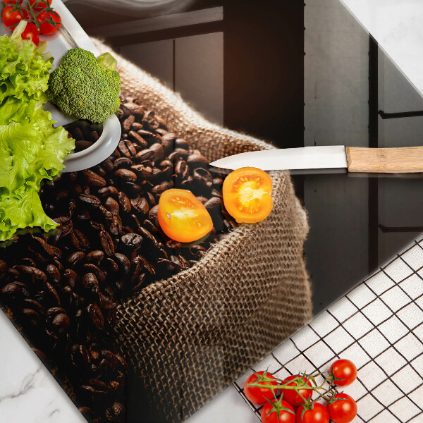 Krájecí prkénko skleněné Káva a šálek