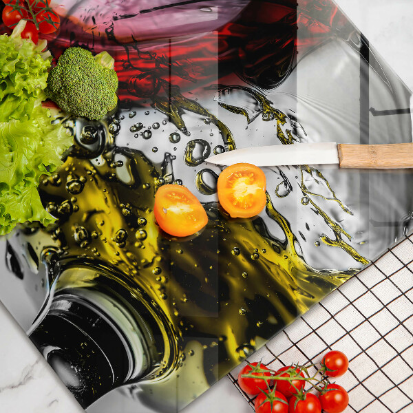 Krájecí prkénko skleněné Sklenice vína