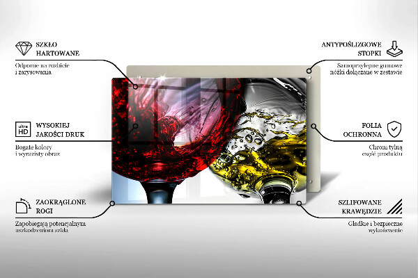 Krájecí prkénko skleněné Sklenice vína