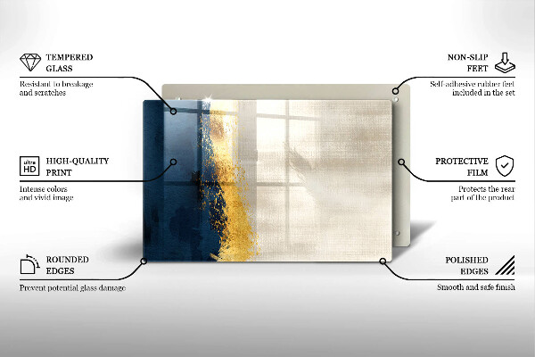 Skleněná deska do kuchyně Zlatá abstrakce