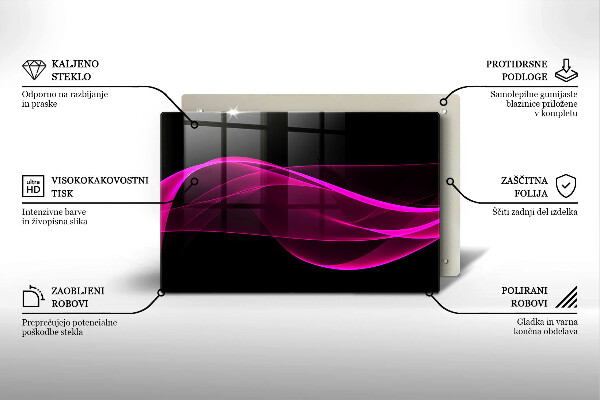 Krájecí prkénko skleněné Růžová abstrakce