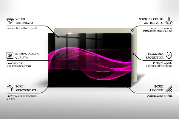 Krájecí prkénko skleněné Růžová abstrakce