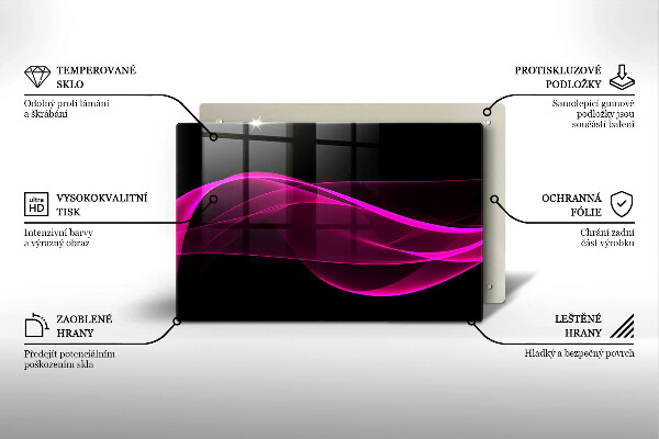 Krájecí prkénko skleněné Růžová abstrakce