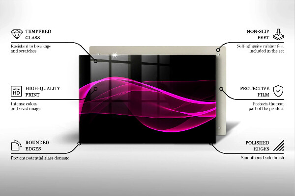 Krájecí prkénko skleněné Růžová abstrakce