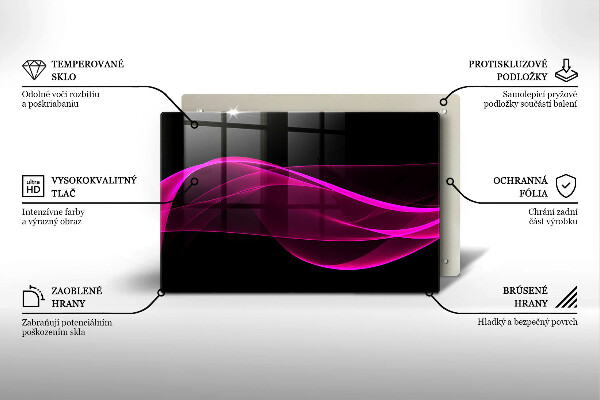 Krájecí prkénko skleněné Růžová abstrakce