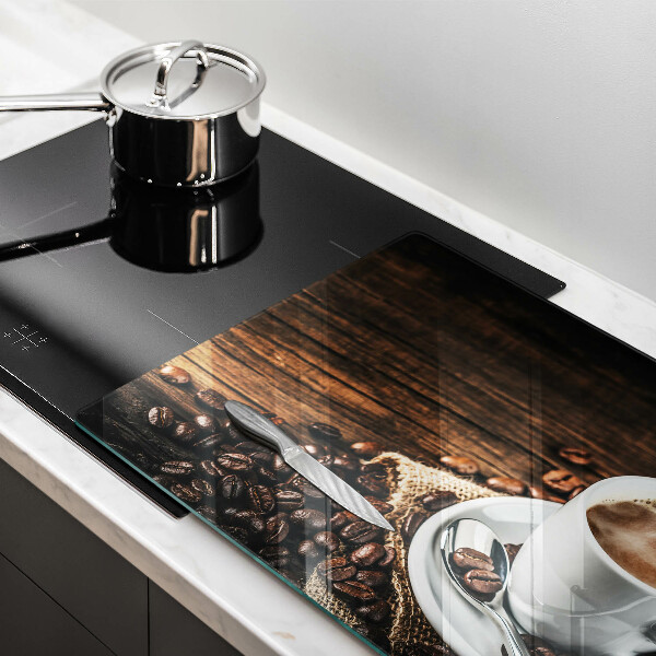 Krájecí prkénko skleněné Šálek a kávová zrna