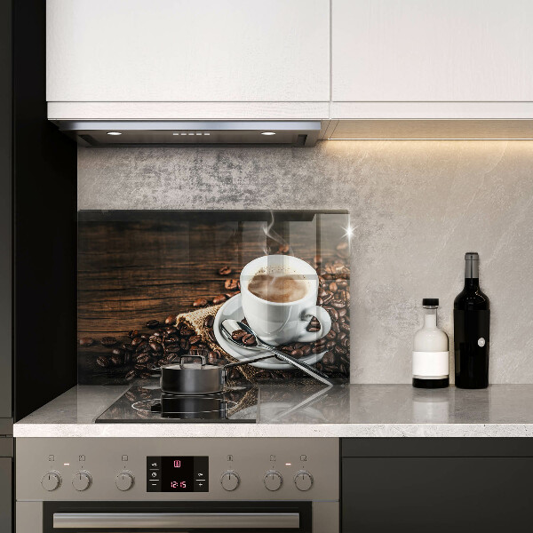 Krájecí prkénko skleněné Šálek a kávová zrna