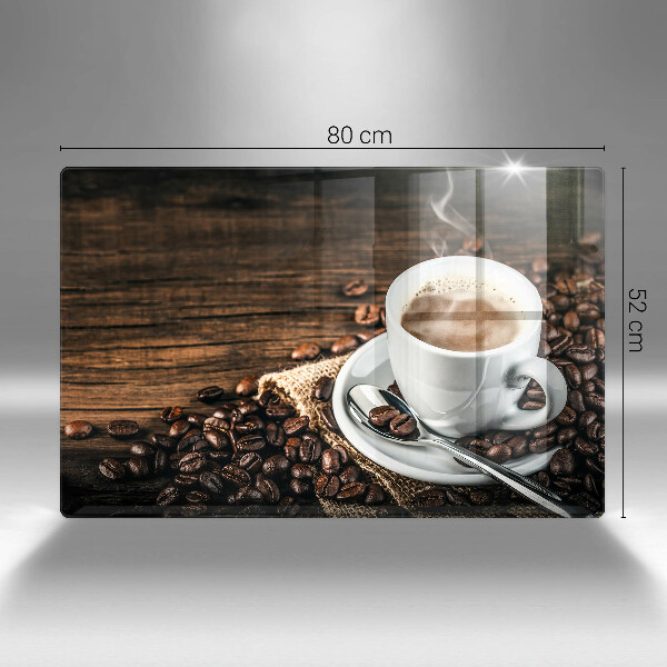Krájecí prkénko skleněné Šálek a kávová zrna