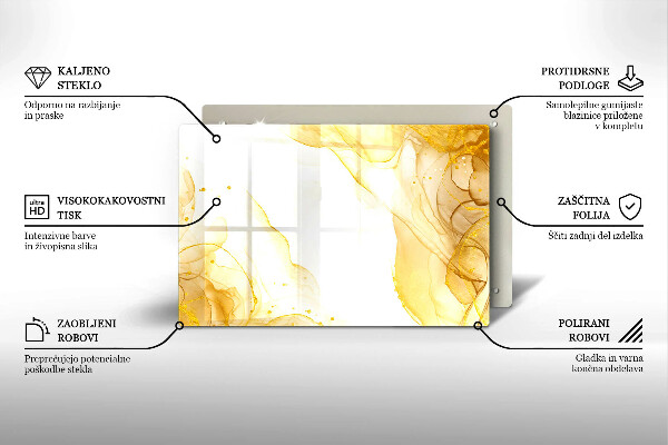 Skleněná deska do kuchyně Zlatá abstrakce
