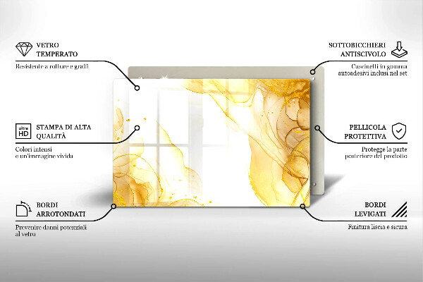 Skleněná deska do kuchyně Zlatá abstrakce