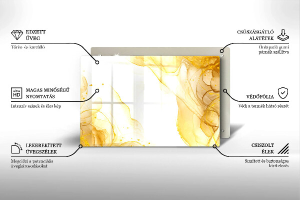 Skleněná deska do kuchyně Zlatá abstrakce