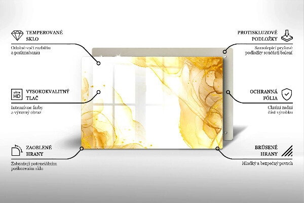 Skleněná deska do kuchyně Zlatá abstrakce