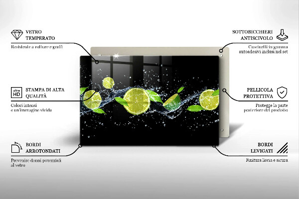 Skleněná deska do kuchyně Limetková voda