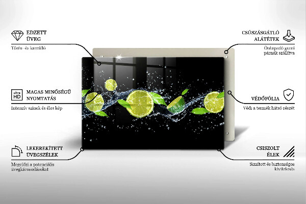 Skleněná deska do kuchyně Limetková voda