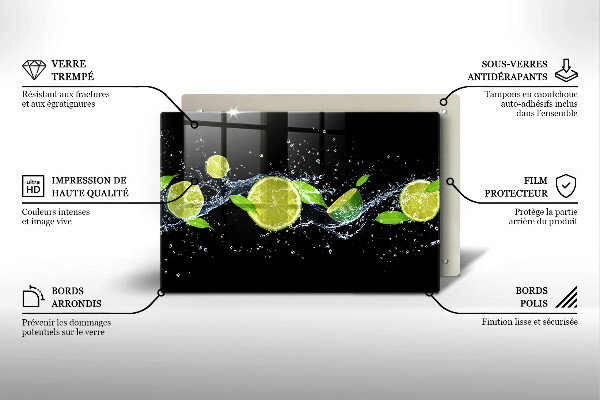 Skleněná deska do kuchyně Limetková voda