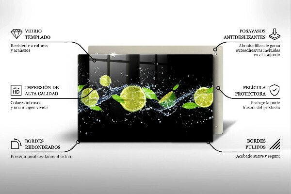 Skleněná deska do kuchyně Limetková voda