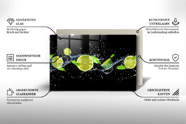 Skleněná deska do kuchyně Limetková voda