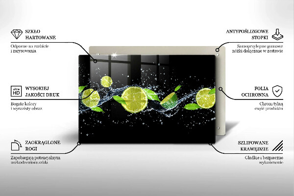 Skleněná deska do kuchyně Limetková voda