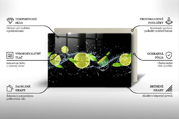 Skleněná deska do kuchyně Limetková voda