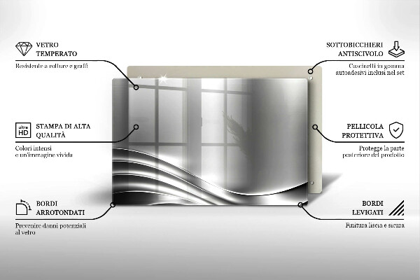 Krájecí prkénko skleněné Kovová konstrukce