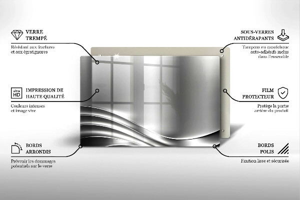 Krájecí prkénko skleněné Kovová konstrukce