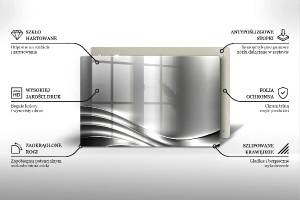 Krájecí prkénko skleněné Kovová konstrukce