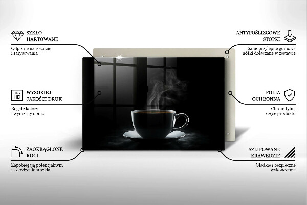 Skleněná deska do kuchyně Horký šálek kávy