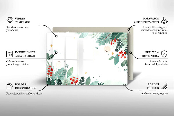 Skleněná deska do kuchyně Akvarel listy