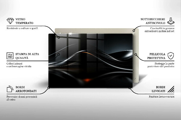 Skleněná deska do kuchyně Abstraktní 3d design
