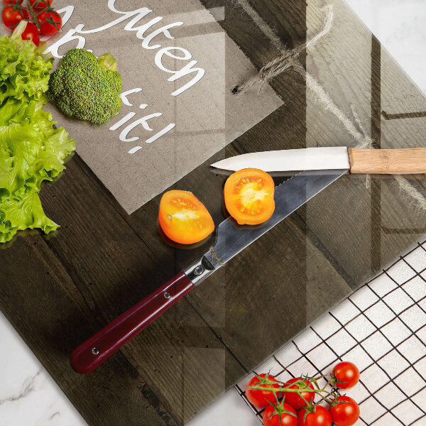 Skleněná deska do kuchyně Guten appetit nápis na deskách