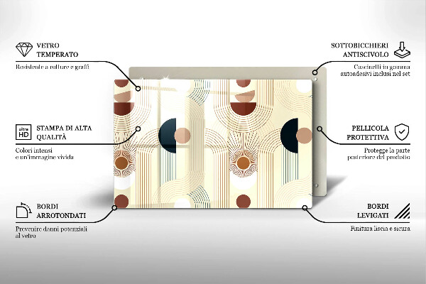 Skleněná deska do kuchyně Boho geometrické tvary